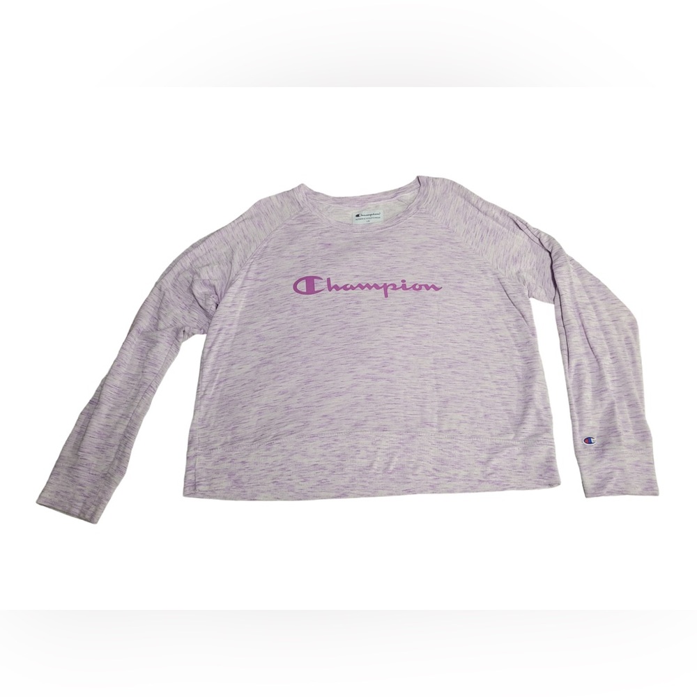 Champion Womens Logo Fitness Tee Pullover Large Purple/Lilac